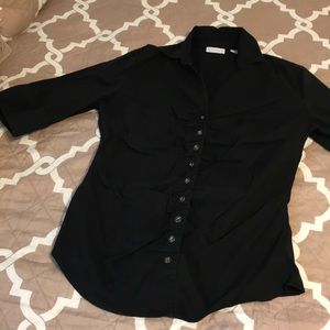 Black medium button down shirt